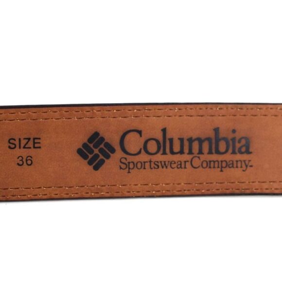 Columbia BROWN GENUINE LEATHER 1 3/8"Wd STITCH CASUAL DRESS MEN'S BELT 36 (G83 - Picture 9 of 15